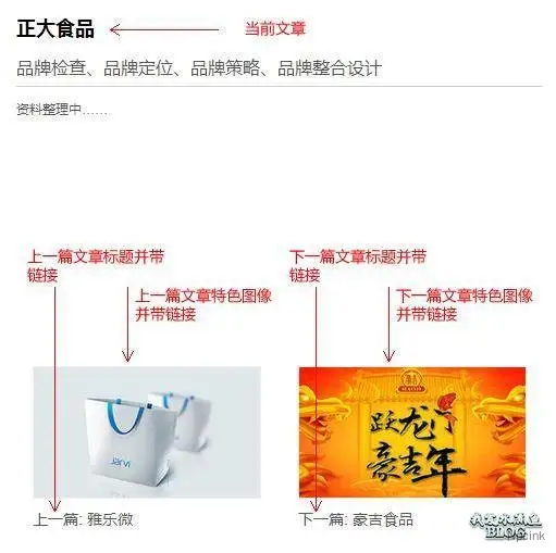 wordpress开发:获取上下篇日志的链接、标题、特色图像