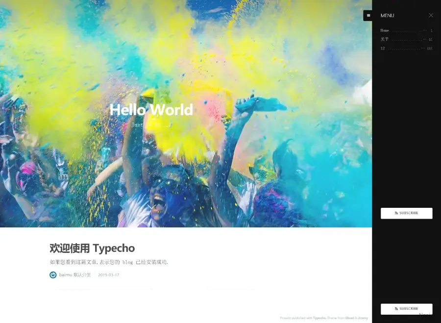 Casper-Typecho上的Ghost默認主題