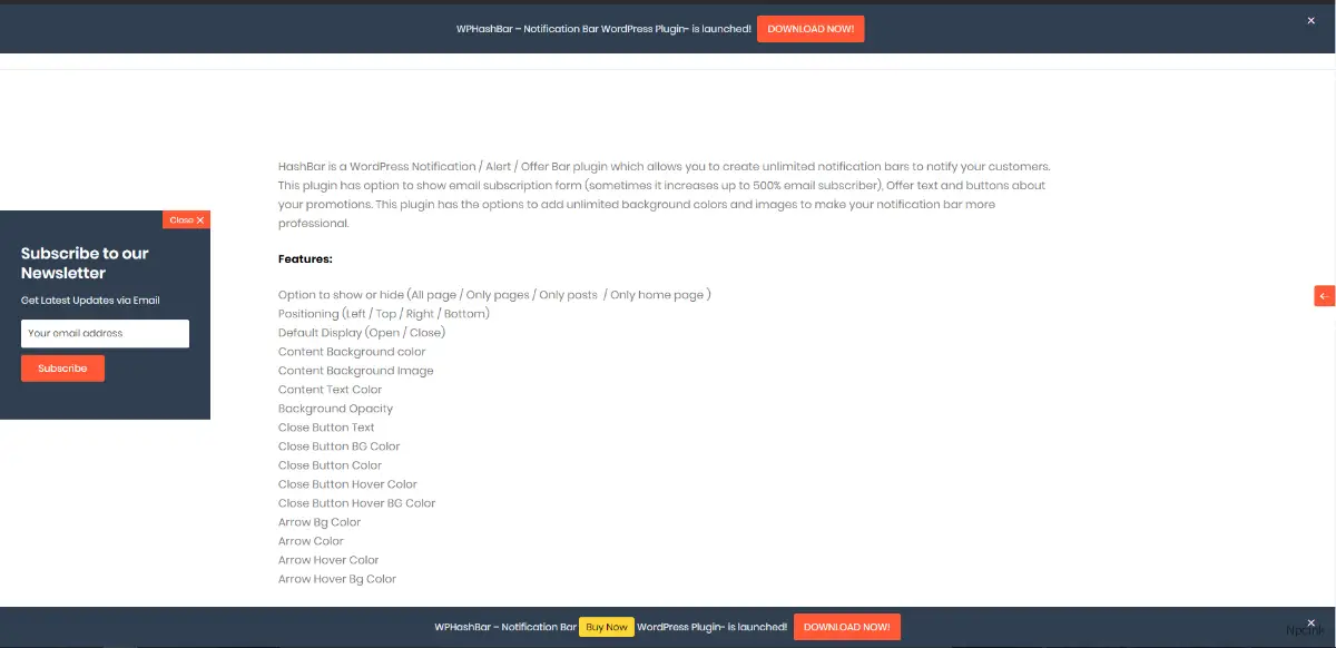 HashBar - WordPress通知欄