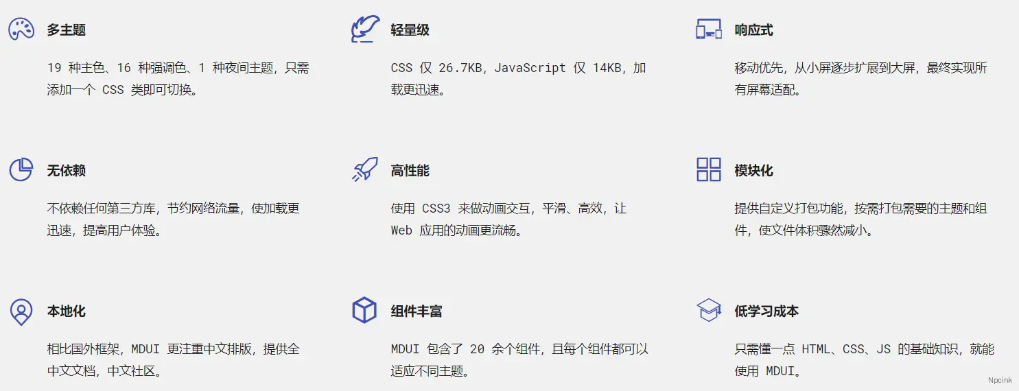 MDUI - 一套用于開(kāi)發(fā) Material Design 網(wǎng)頁(yè)的前端框架