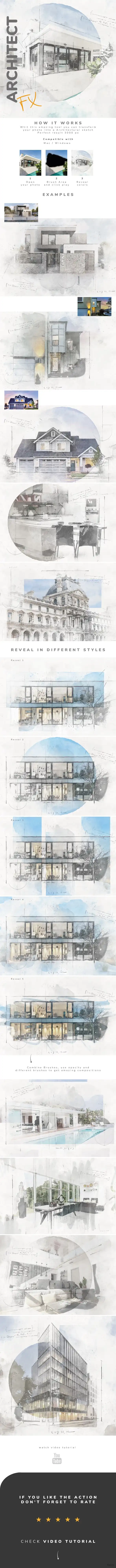 建筑Photoshop动作