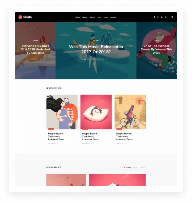 Virala - 極具感染力的WordPress雜志主題