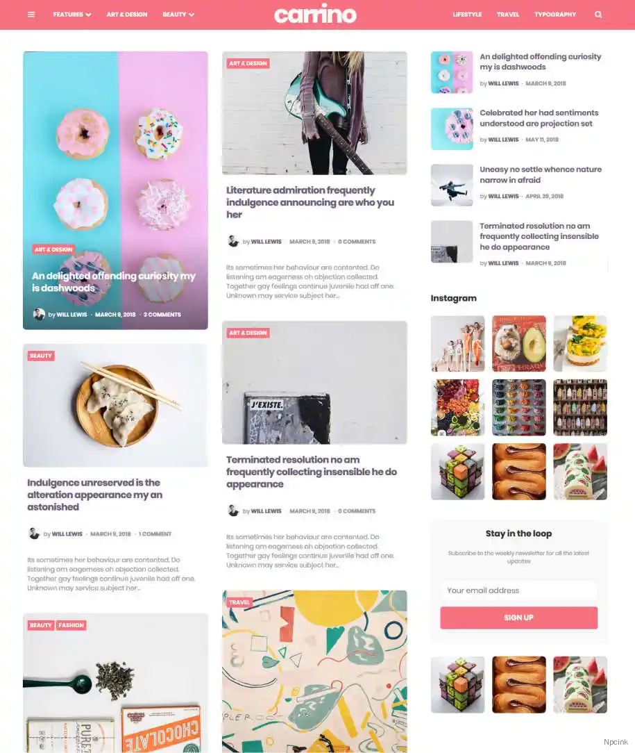 Carrino - 令人興奮的古騰堡博客主題