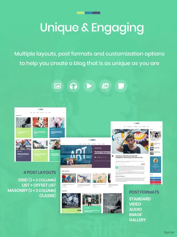 Cannix - 一個充滿活力的WordPress主題，適用于創意博客