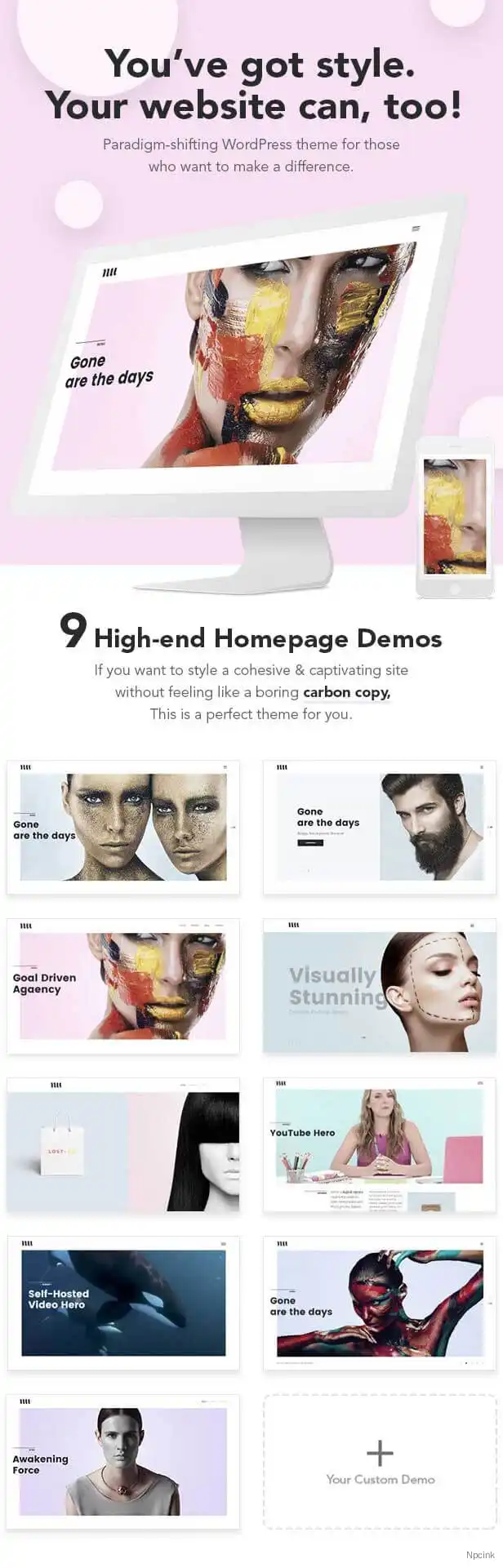 Adios - 適用于藝術家,代理商,自由職業者和創意者的WordPress作品集主題