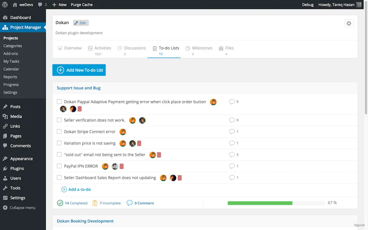 WordPress Project Manager - 簡單而強大的開源項目管理工具