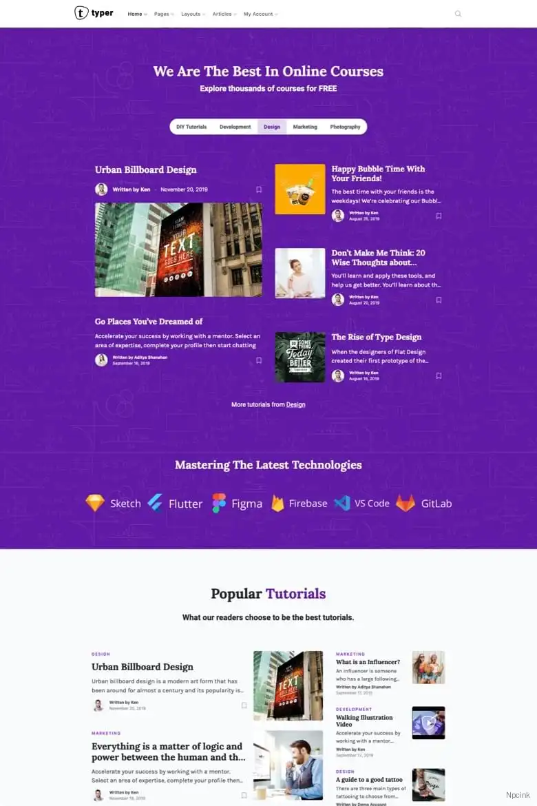 Typer - 驚人的博客和多作者發(fā)布主題