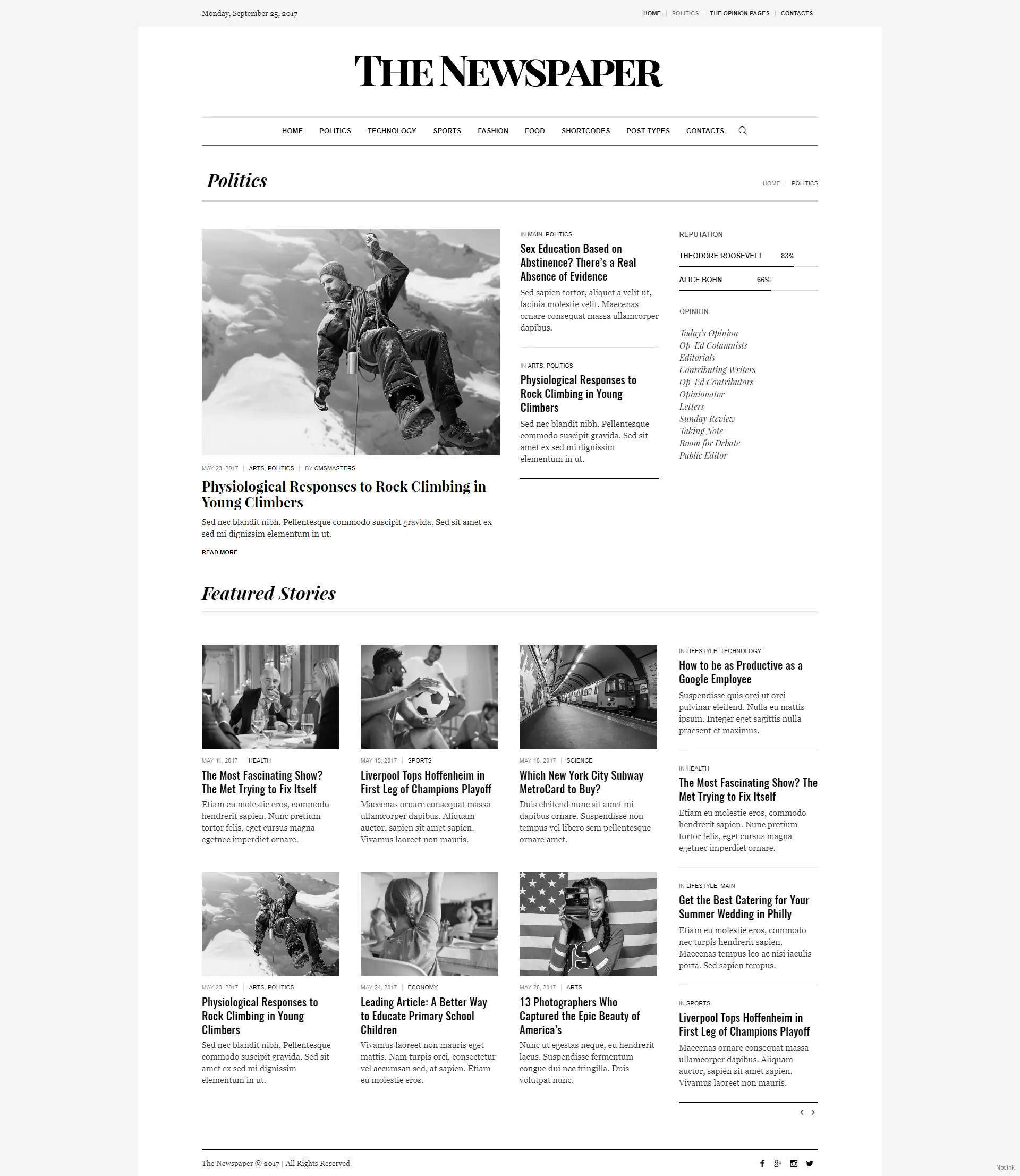 Newspaper - 報紙/雜志社論WordPress主題