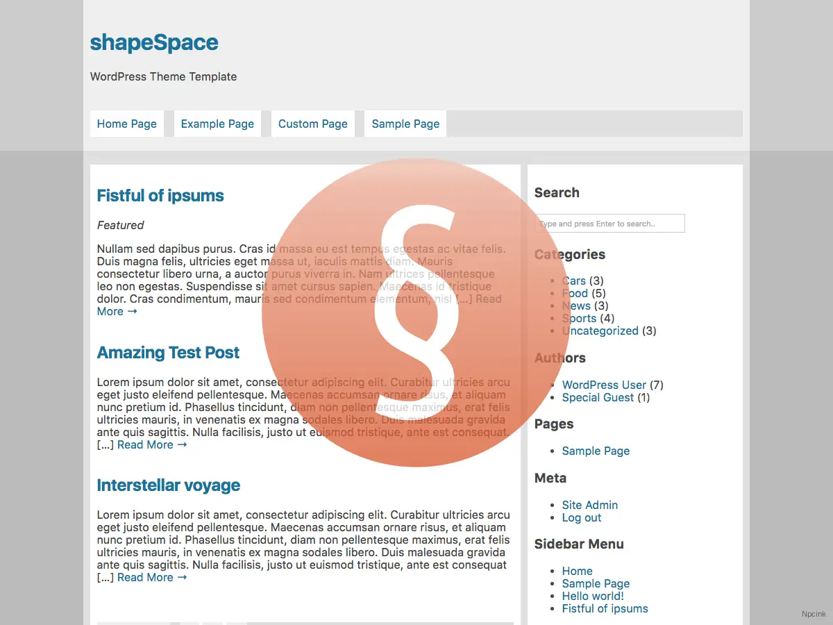 shapeSpace - WordPress主题模板