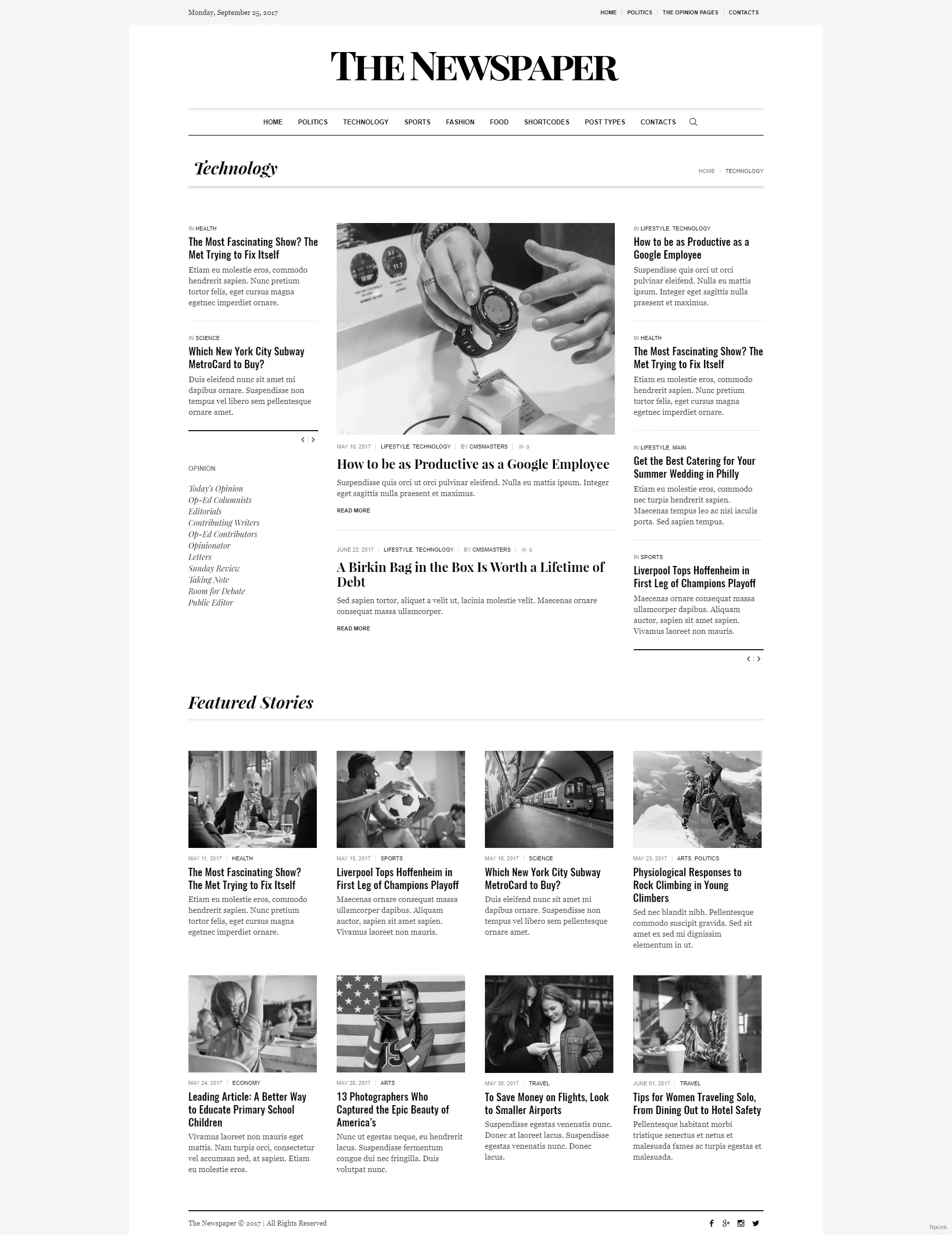 Newspaper - 報紙/雜志社論WordPress主題