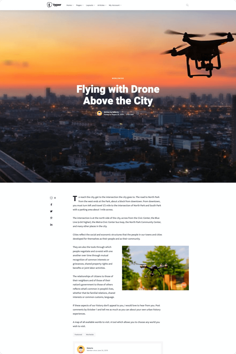 Typer - 惊人的博客和多作者发布主题