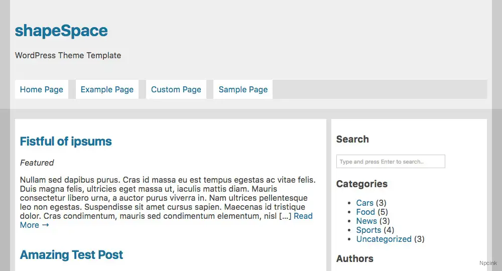 shapeSpace - WordPress主題模板