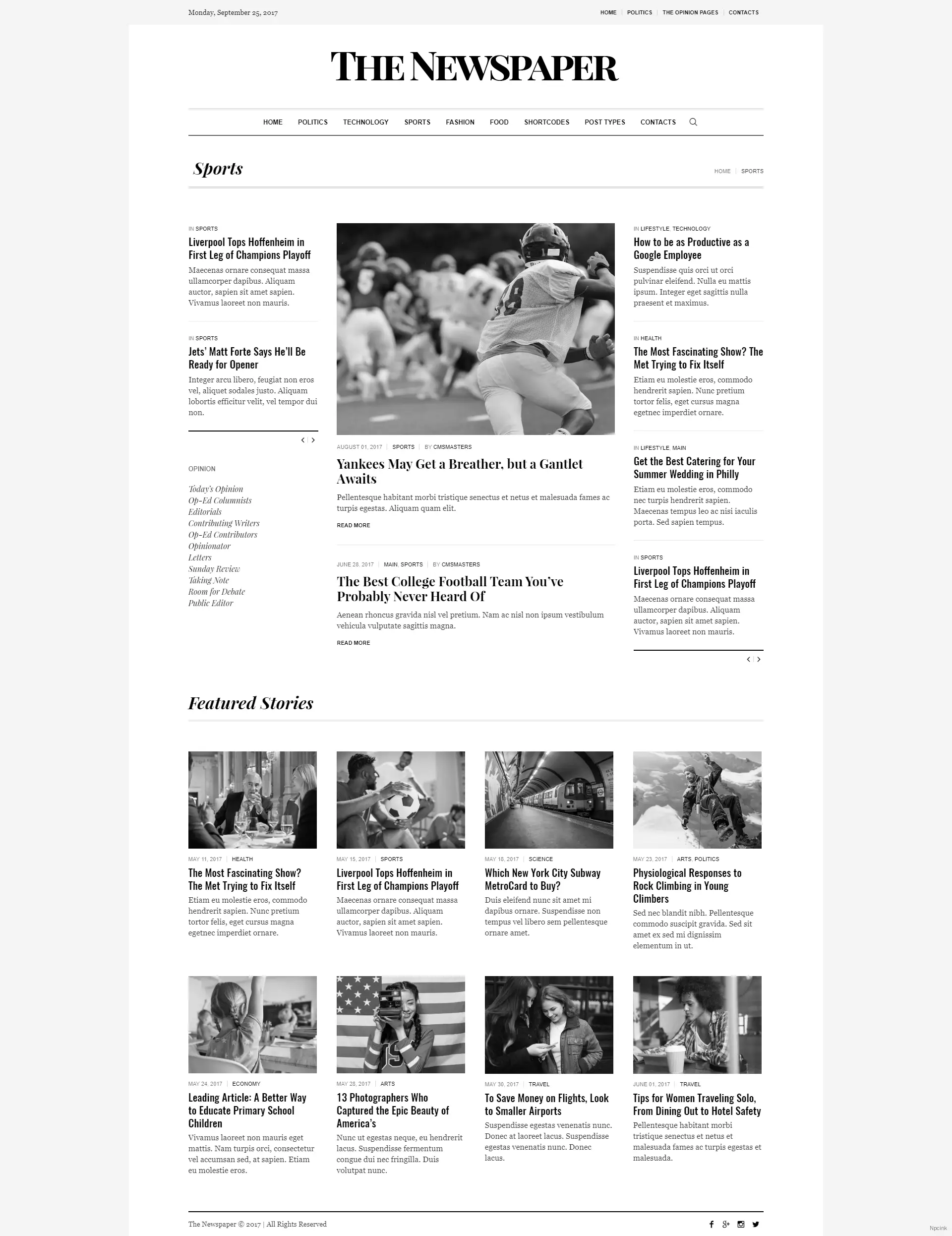 Newspaper - 報紙/雜志社論WordPress主題