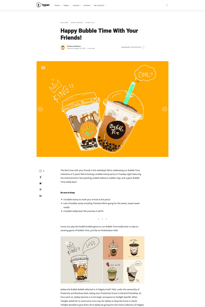 Typer - 驚人的博客和多作者發(fā)布主題