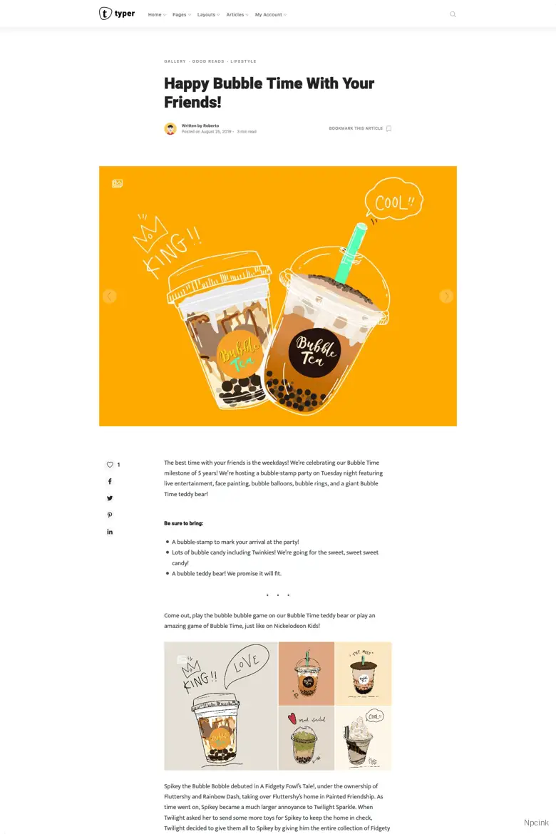 Typer - 驚人的博客和多作者發(fā)布主題