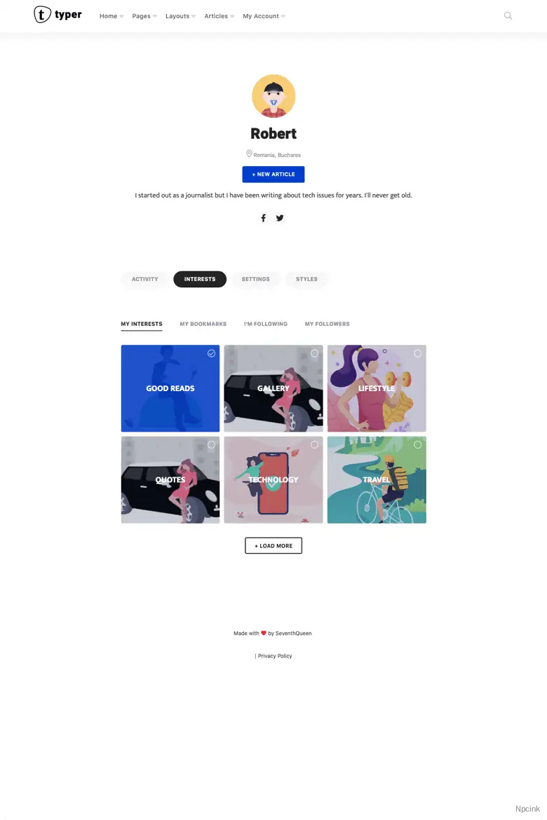 Typer - 驚人的博客和多作者發(fā)布主題