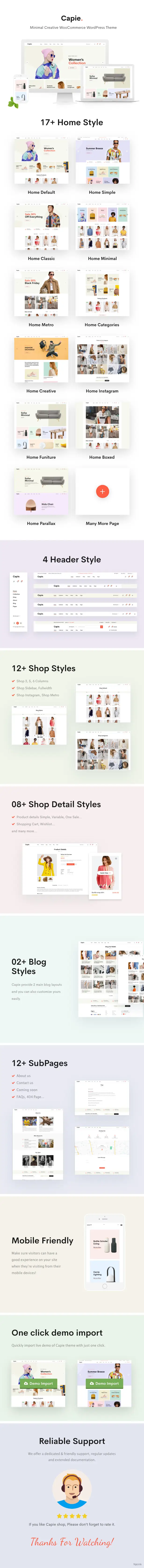 Capie - 簡潔的創意WooCommerce WordPress主題