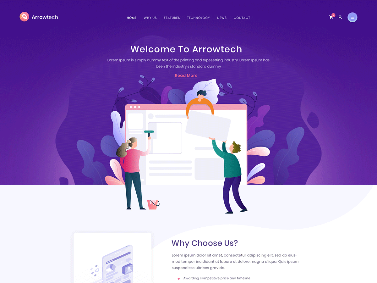 ArrowIT - 技術,數字轉換WordPress主題