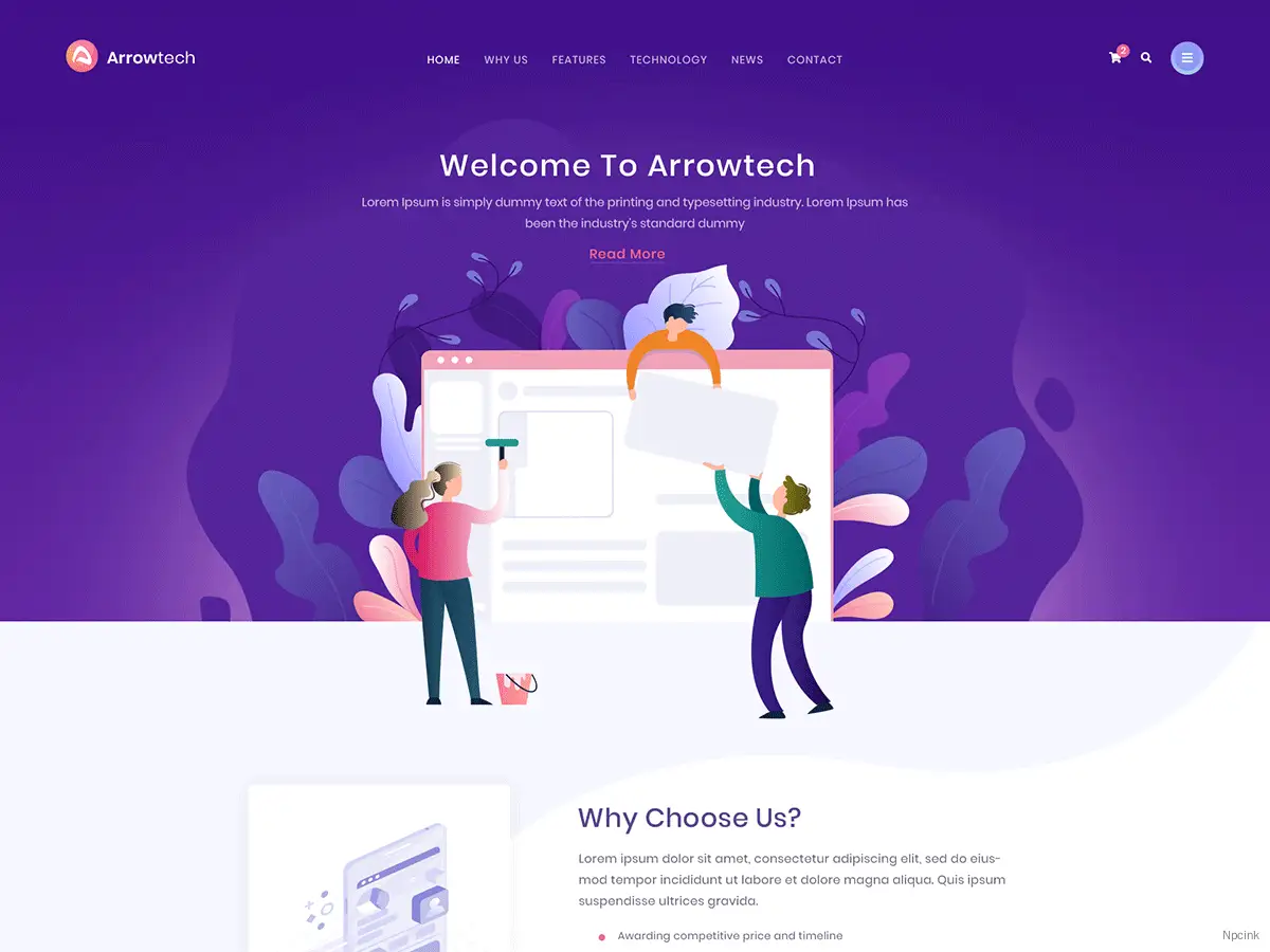 ArrowIT - 技術，數字轉換WordPress主題