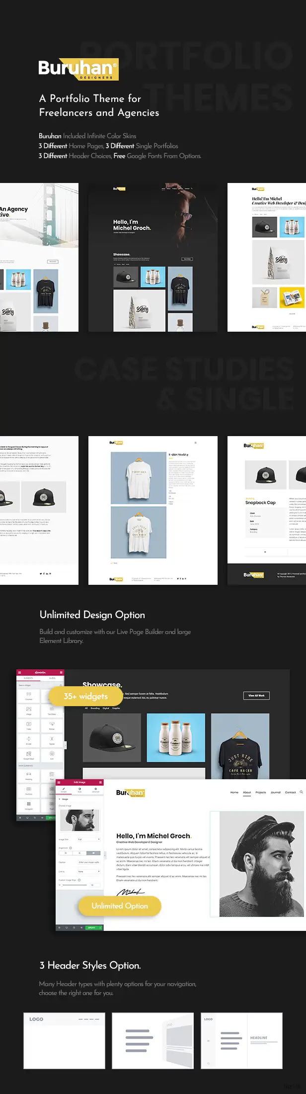 Buruhan - 自由職業者和代理商的投資組合WordPress主題