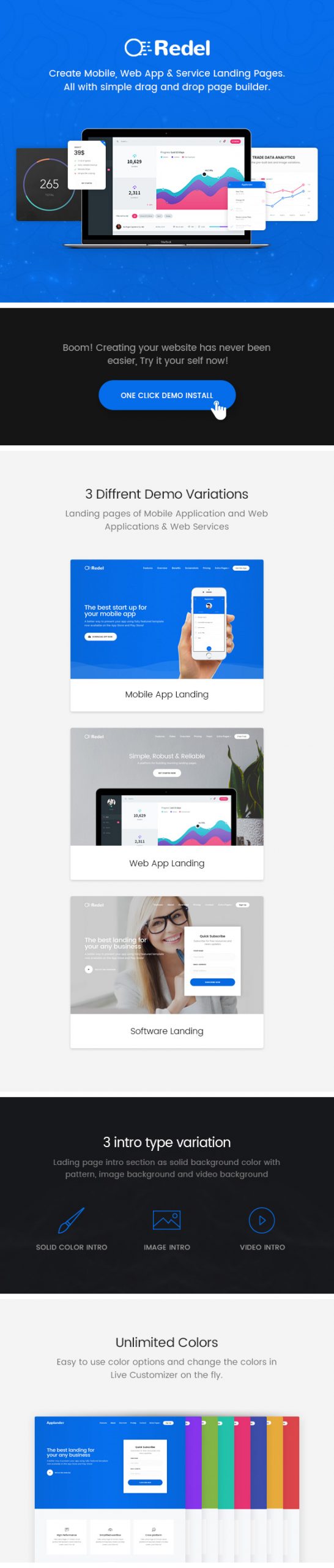 Redel - 響應式應用登陸WordPress主題