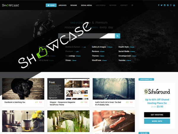 Showcase – 響應(yīng)式WordPress網(wǎng)格/砌體博客主題