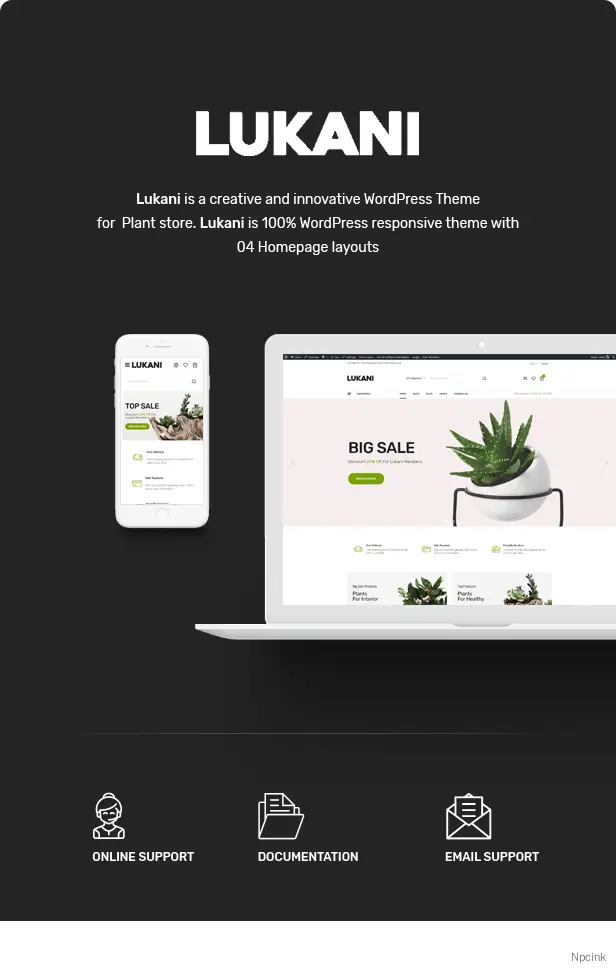 Lukani - WooCommerce WordPress的植物商店主題