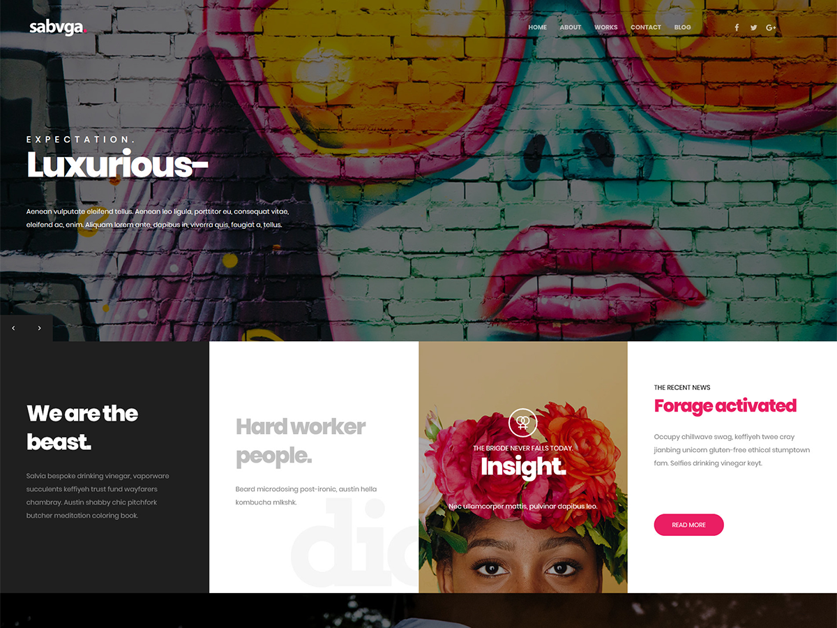 Sabvga – 現代與創意作品集wordpress主題