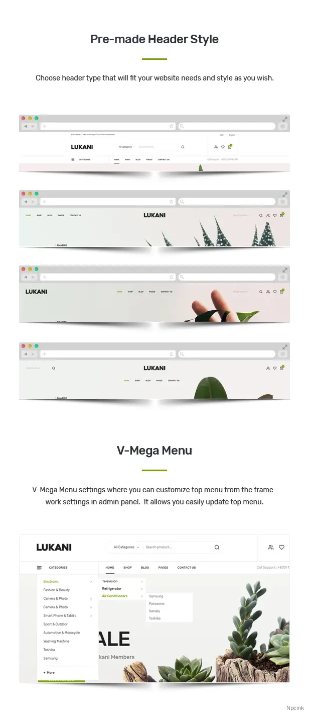 Lukani - WooCommerce WordPress的植物商店主題