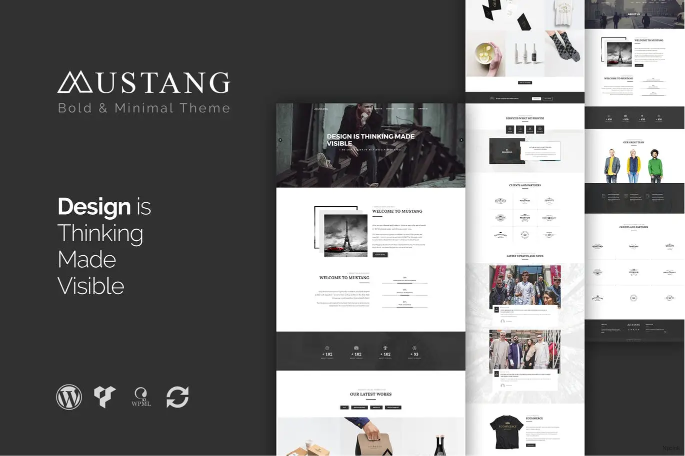 Mustang - 粗体和最小的WordPress主题