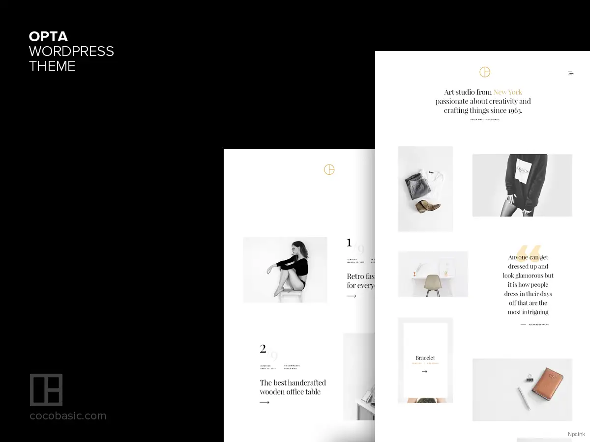 Opta - 最小的作品集和攝影WordPress主題