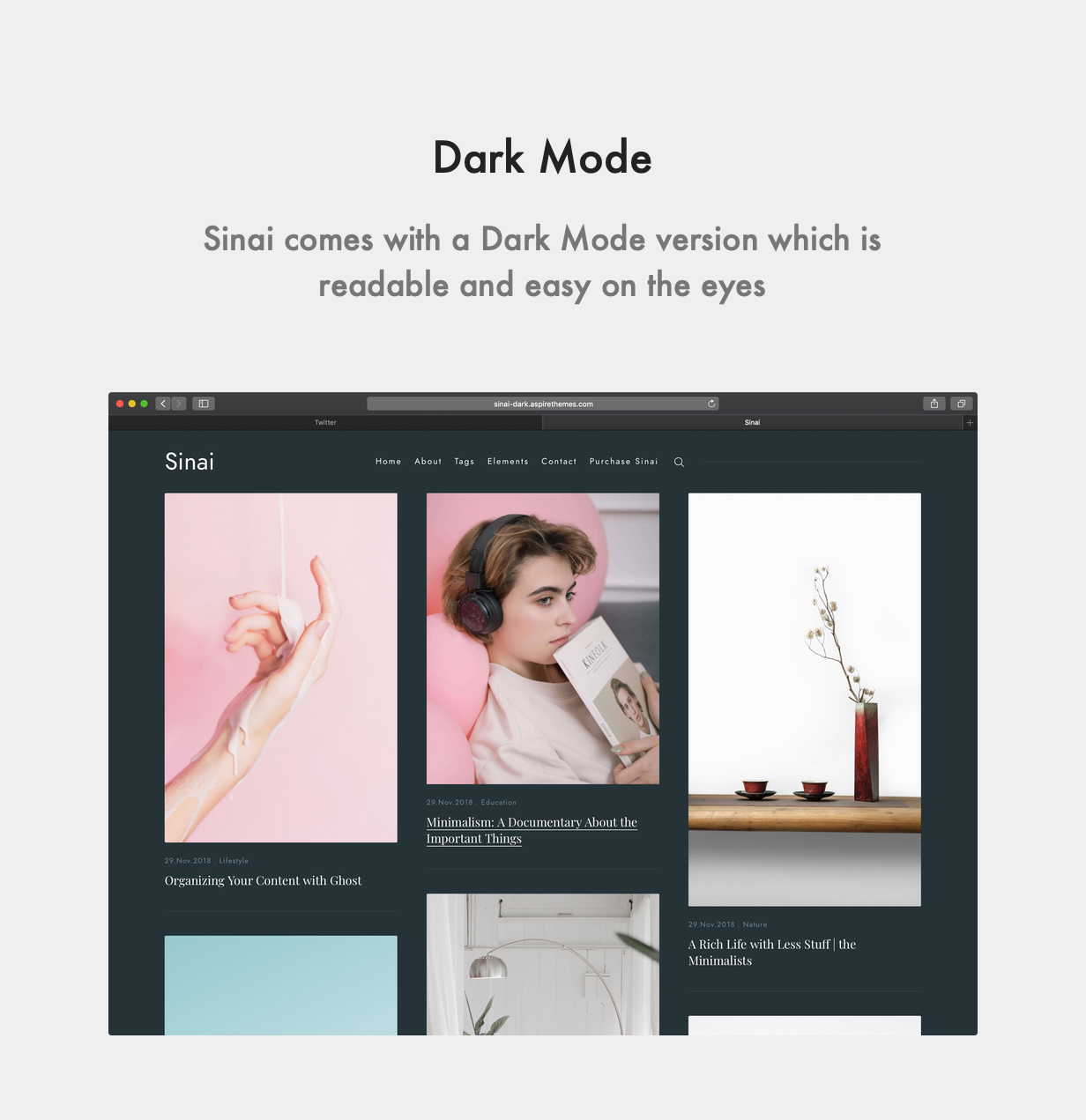 Sinai - 最小博客和雜志Ghost 3.0主題