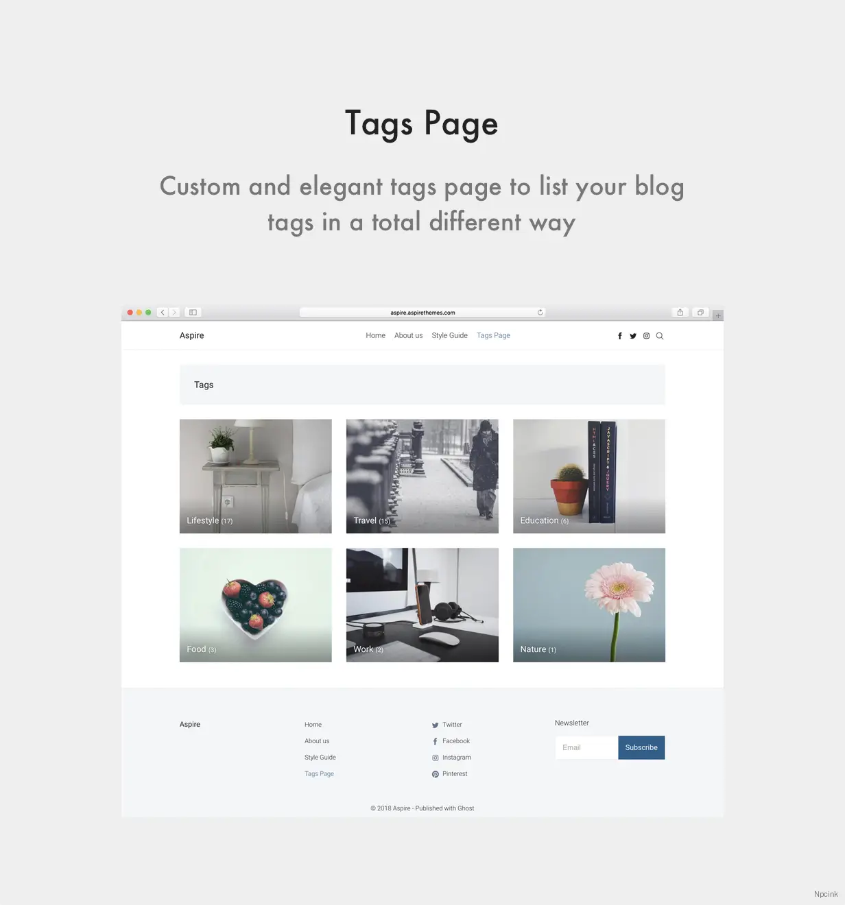 Aspire - 干凈的新聞雜志類Ghost 主題