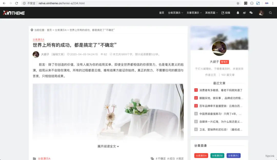 Relive Pro - 数十种布局样式,真正模块化的WordPress主题