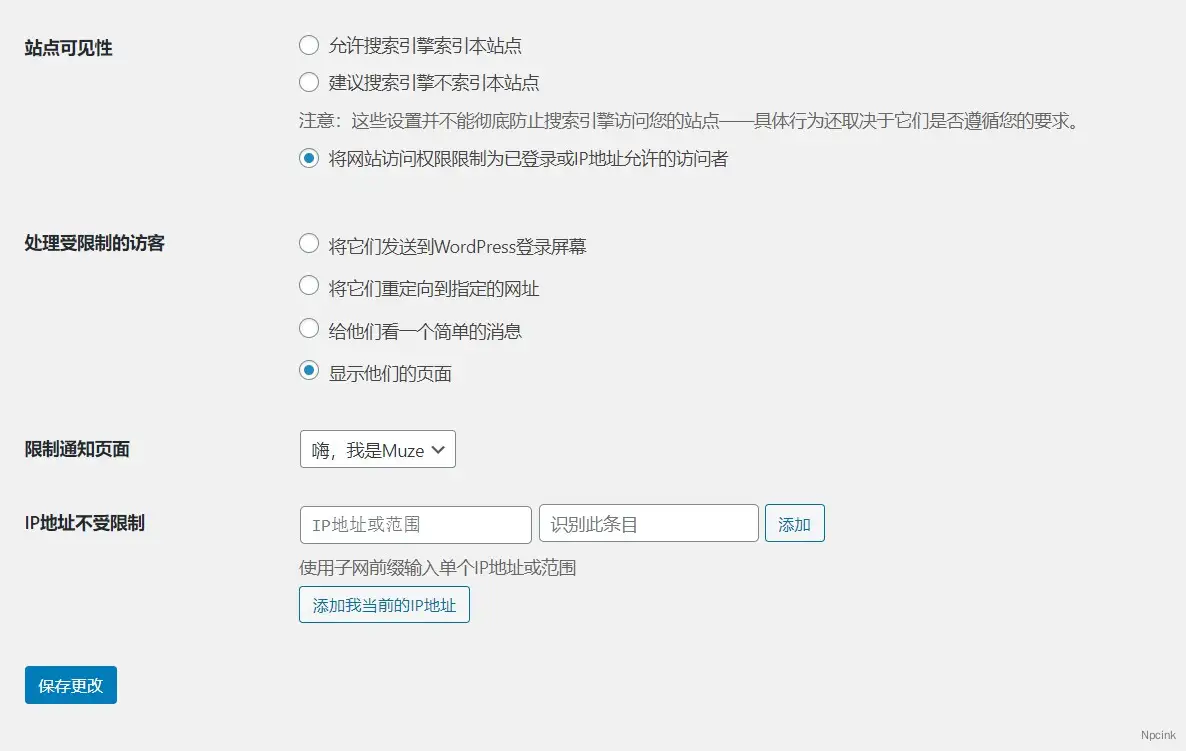 Restricted Site Access-网站访问控制锁wordpress插件