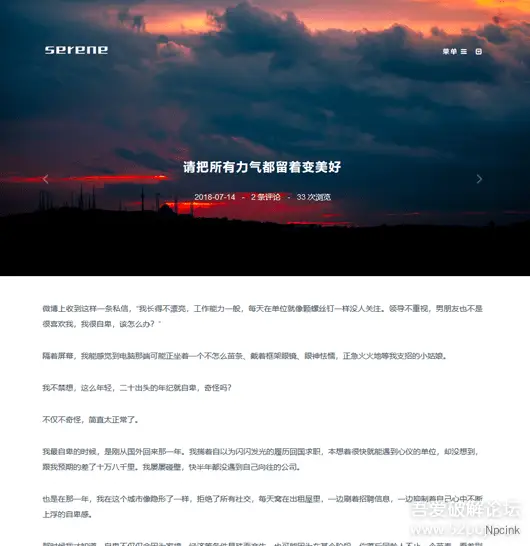 Serene - WordPress博客主题【停售】
