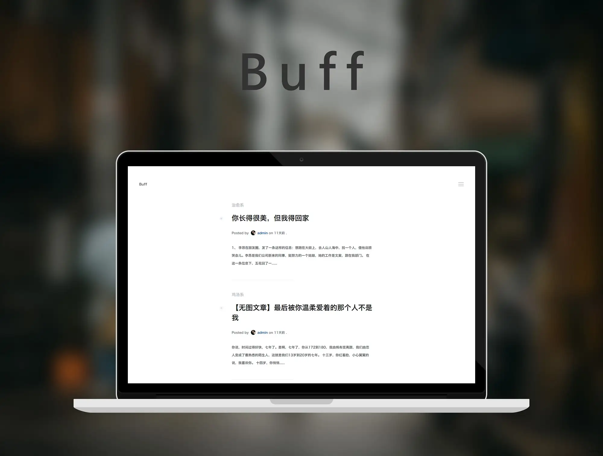 Buff - 简约自然风WordPress博客主题