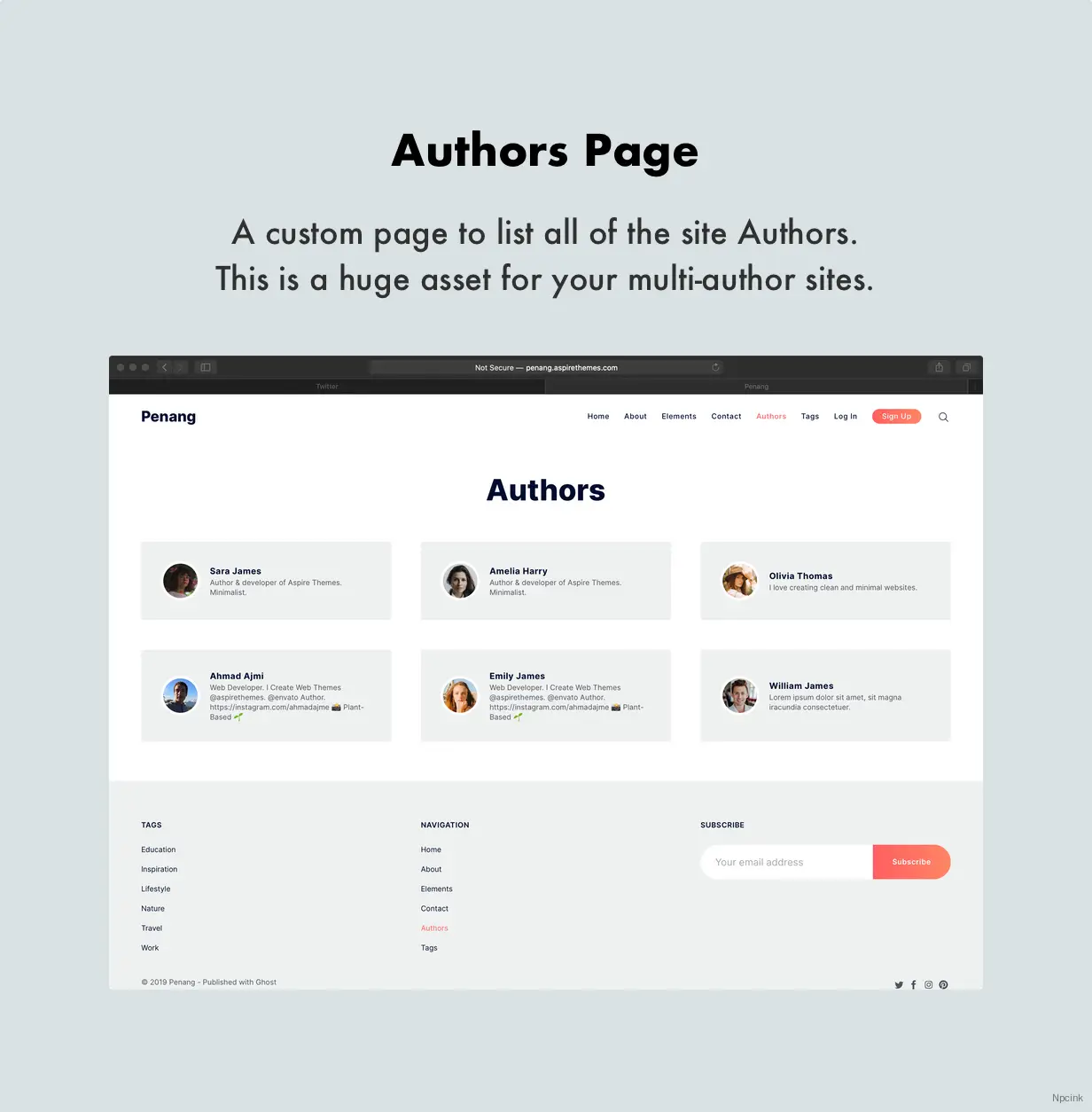 Penang - 会员和订阅的Ghost 3.0主题