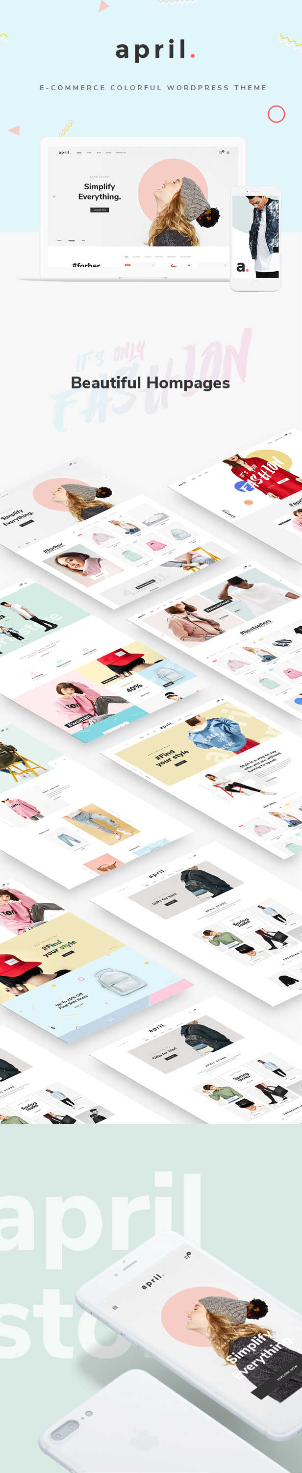 APRIL - 精彩時尚的WooCommerce WordPress主題