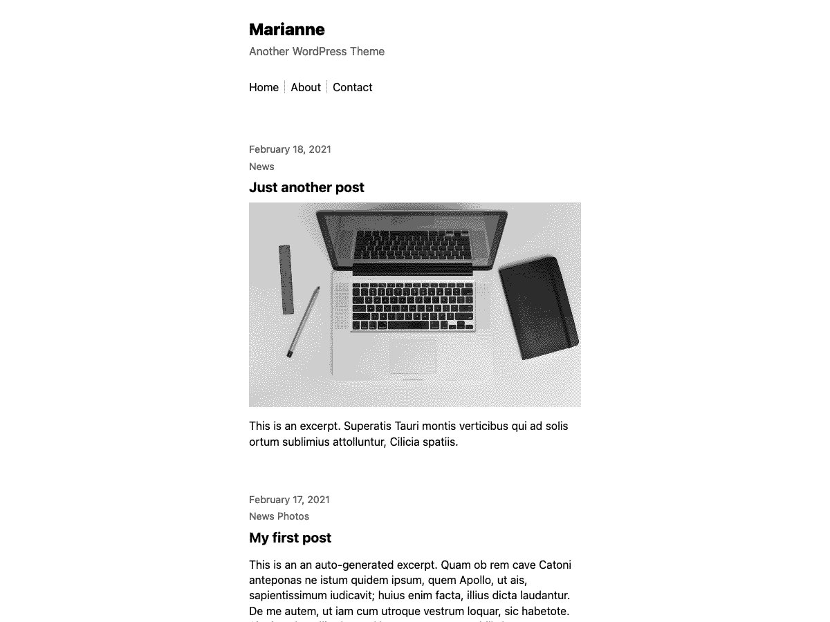 Marianne - WordPress 單欄博客主題