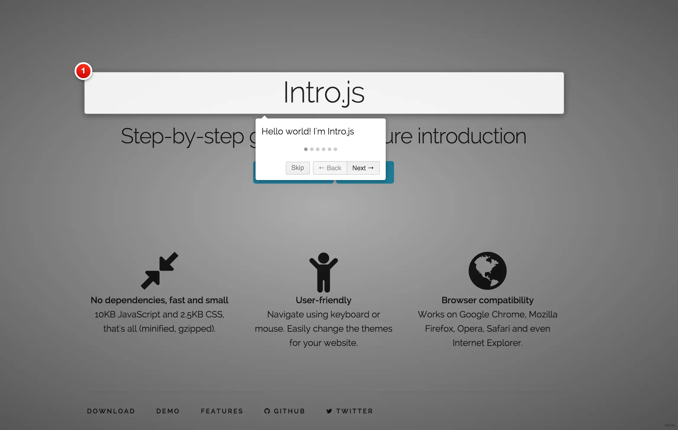 intro.js - 网站引导页插件