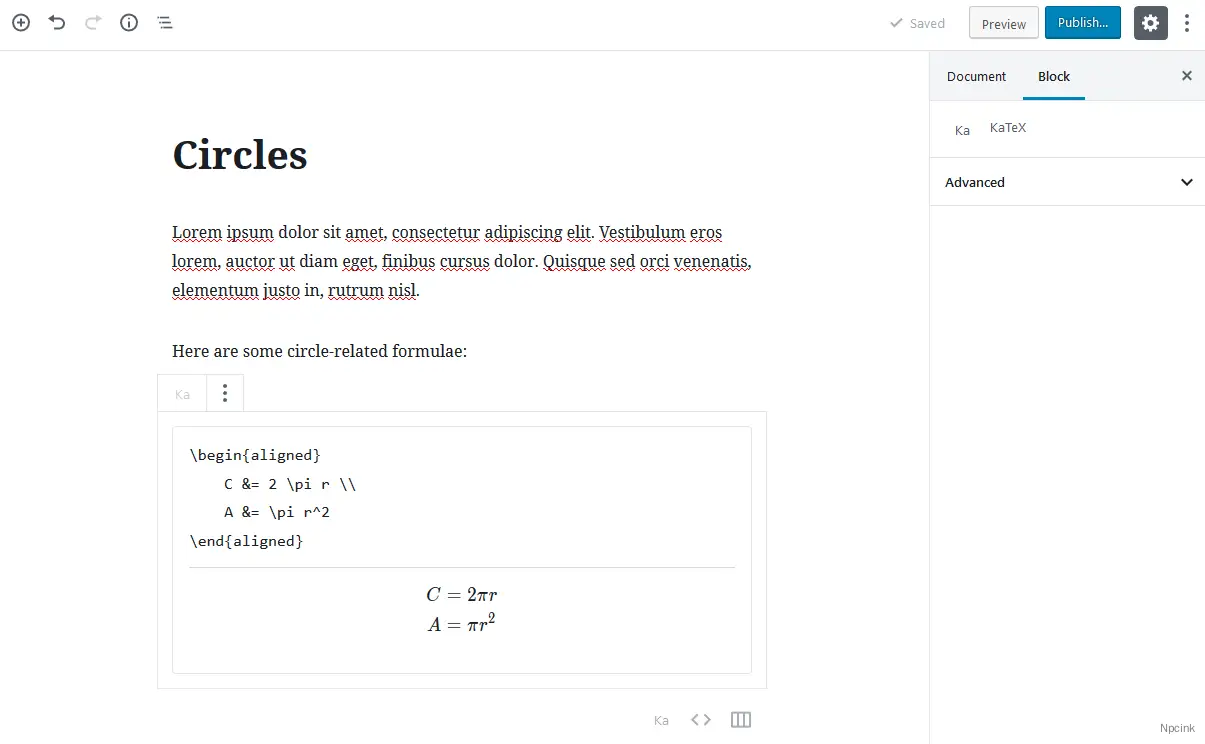 KaTeX - WordPress的KaTeX公式插件