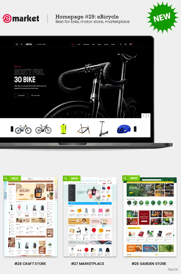 eMarket-多供应商MarketPlace Elementor WordPress主题