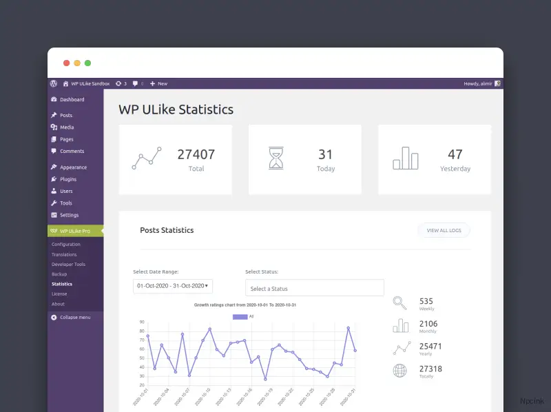 WP ULike –點贊統計WordPress插件