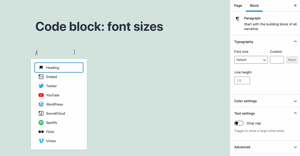 Gutenberg - V9.5 新增封面块全高对齐和代码块字体大小设置-Npcink