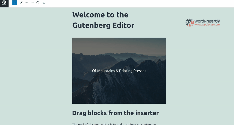 Gutenberg -V9.6 新增拖放插入区块和按钮垂直对齐-Npcink