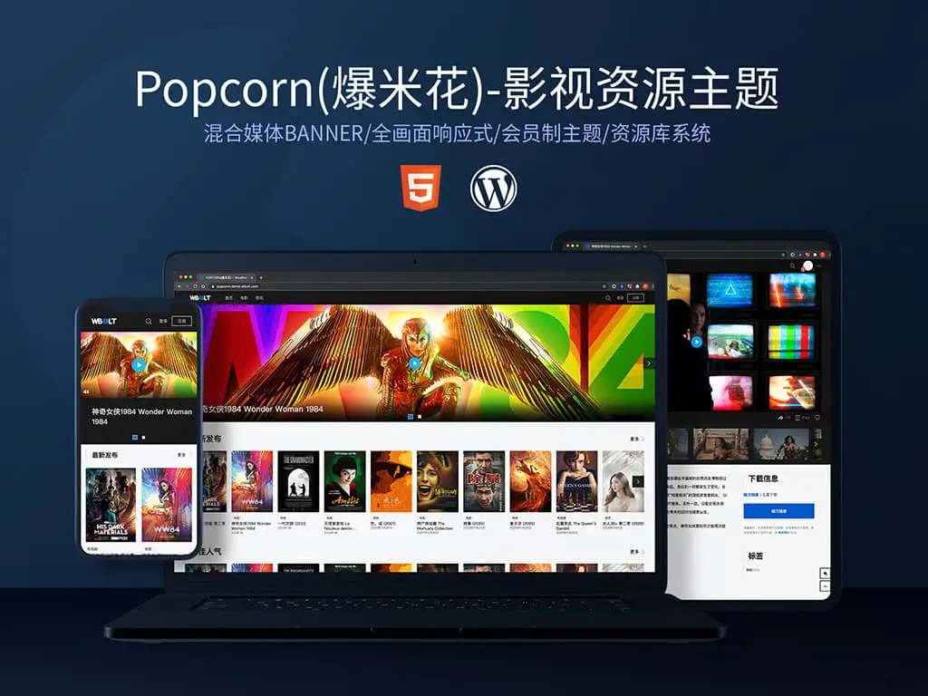 Popcorn(爆米花)-影視資源下載WordPress主題