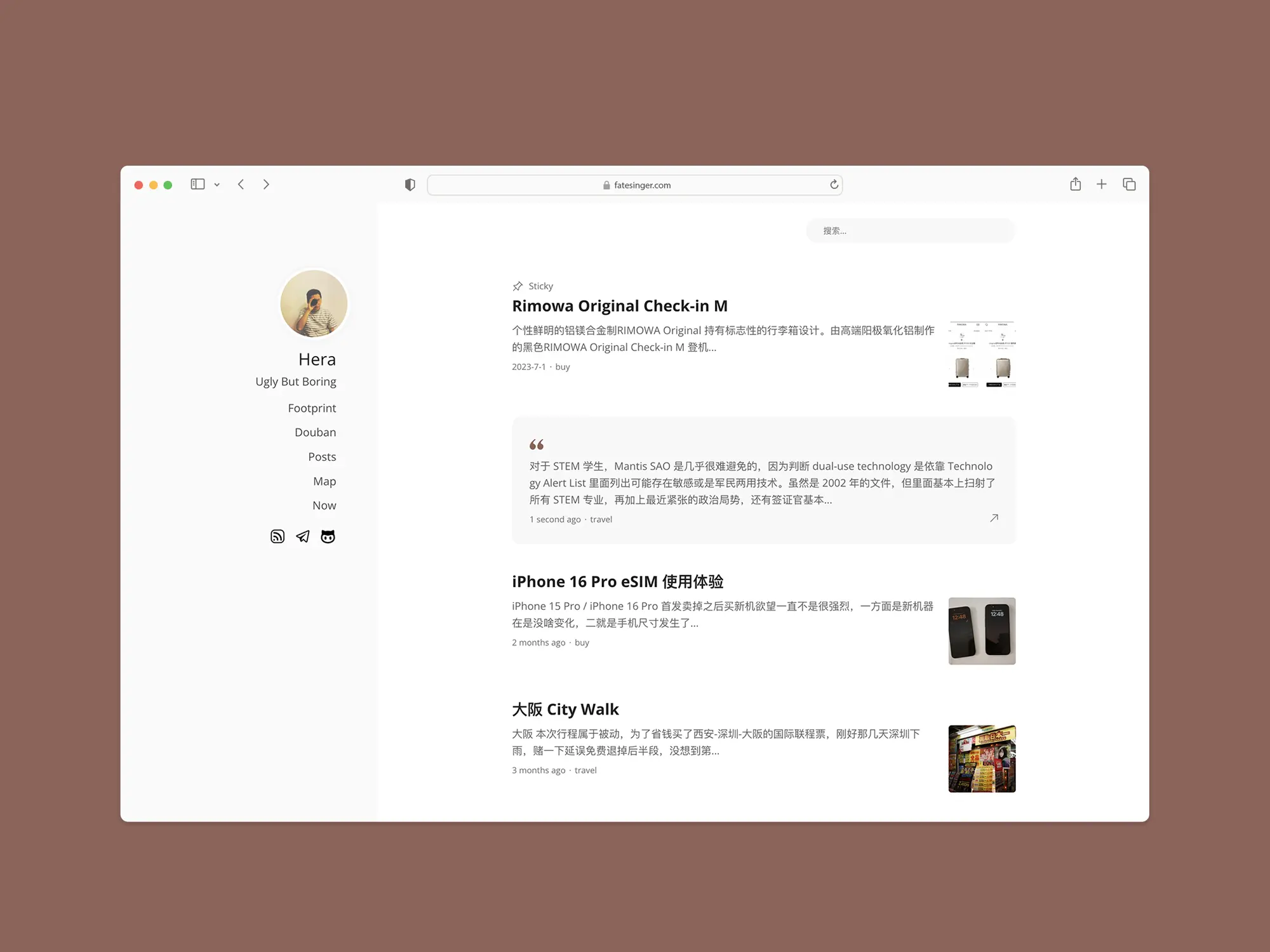 Hera - wordpress 双栏博客主题