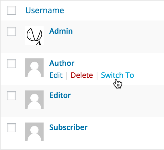 User Switching - 用戶切換 WordPress 插件
