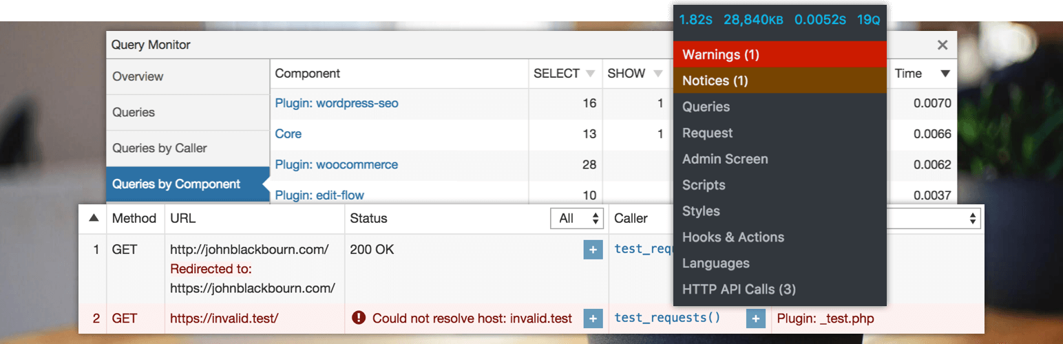 Query Monitor – WordPress 的开发人员工具面板